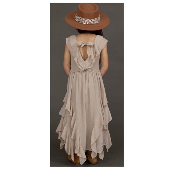 Joyfolie | Cottagecore Photo Shoot Tiered Maxi Sylviane Dress in Light Taupe | 5 - Picture 3 of 15